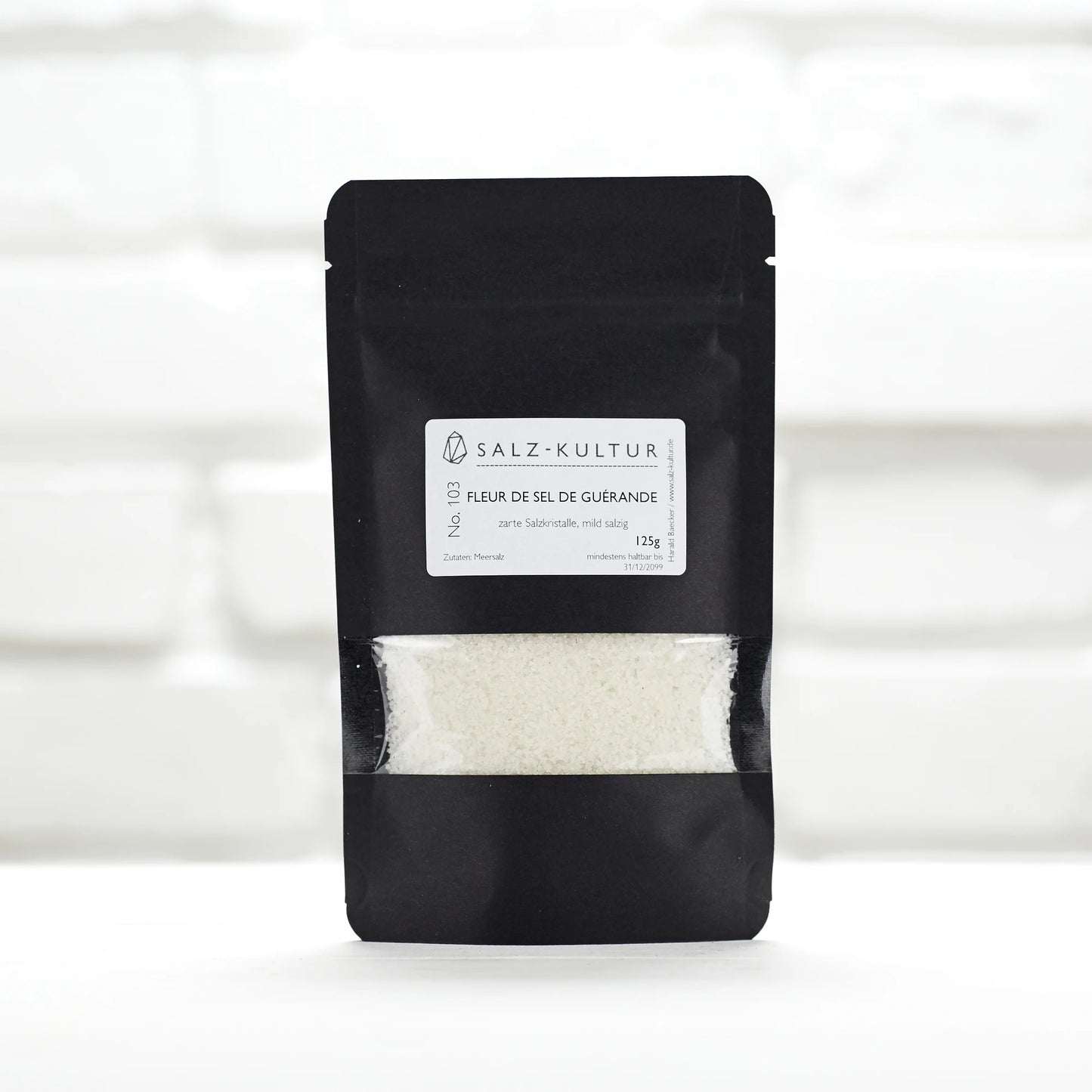 Fleur de Sel de Guérande, schwarzer Nachfüllpack