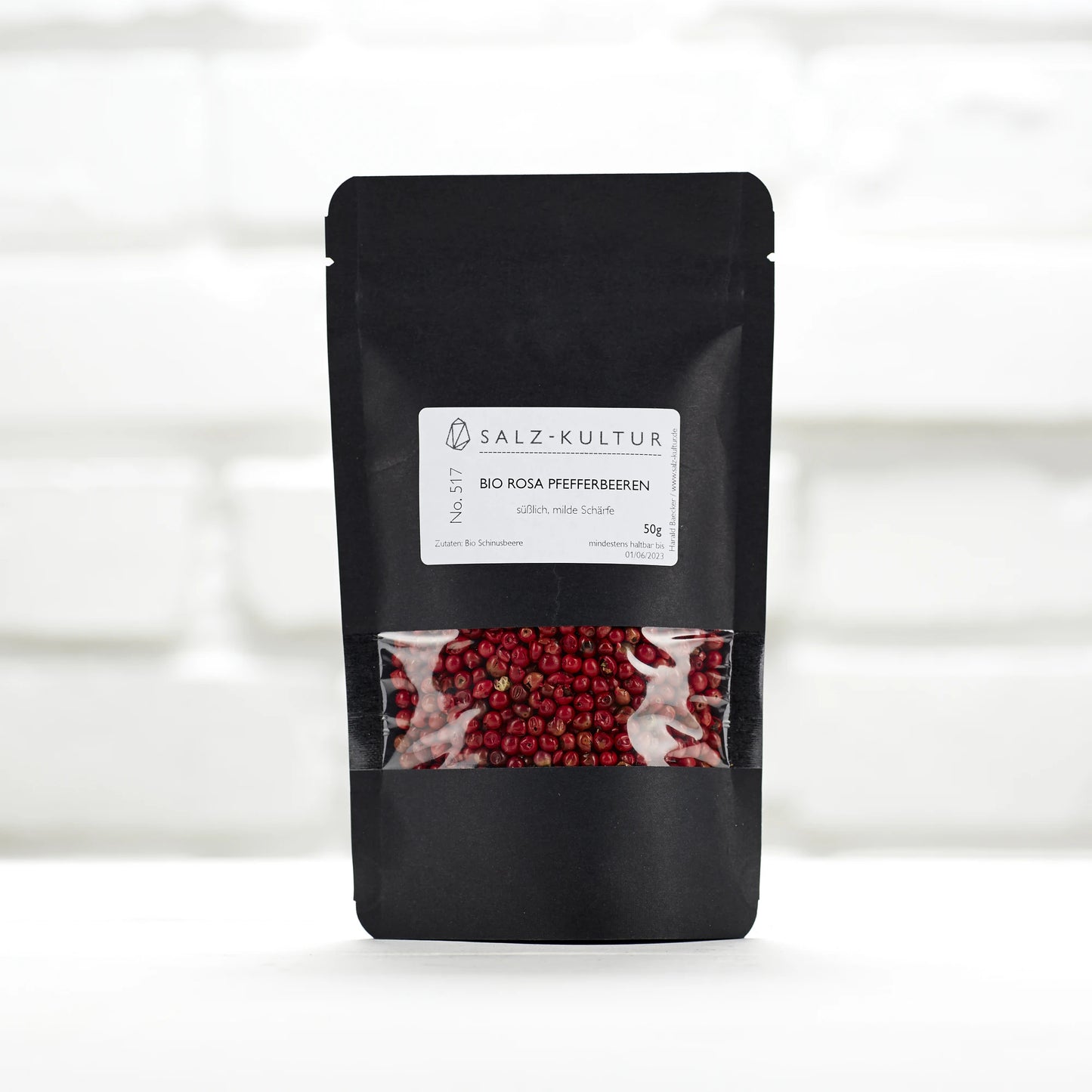 Bio rosa Pfefferbeeren, schwarzer Nachfüllpack