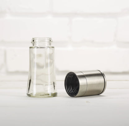 Gewürzmühle, Edelstahl, Glas, detail 2