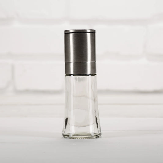 Gewürzmühle, Edelstahl, Glas, Front