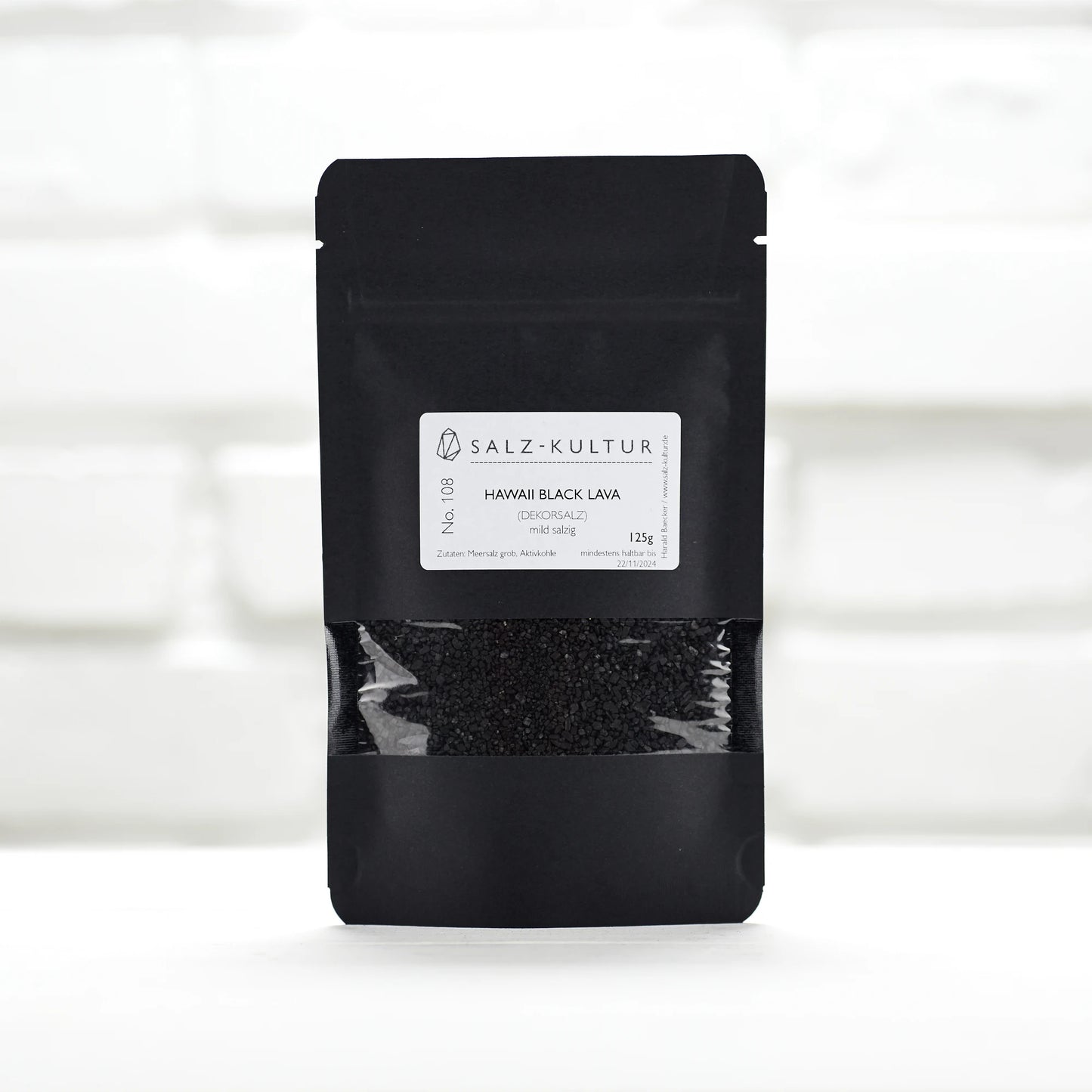 Hawaii Salz black lava, schwarzer Nachfüllpack