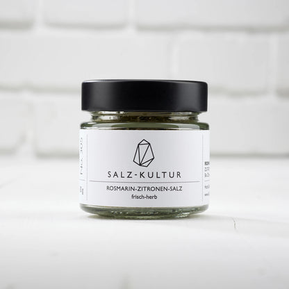 Rosmarin Zitronen Salz, Glas